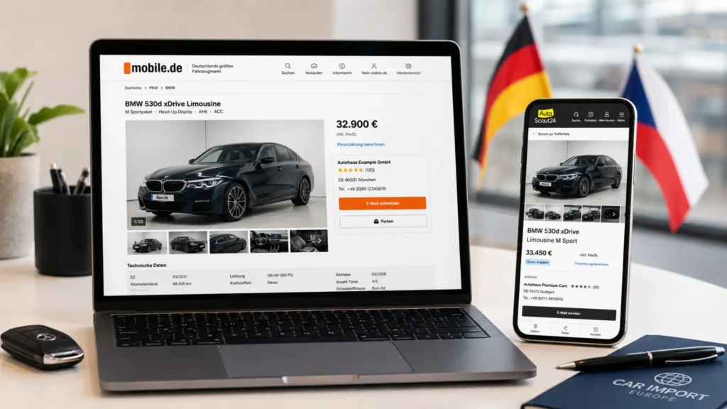 Dovoz auta z Německa v roce 2026: mobile.de